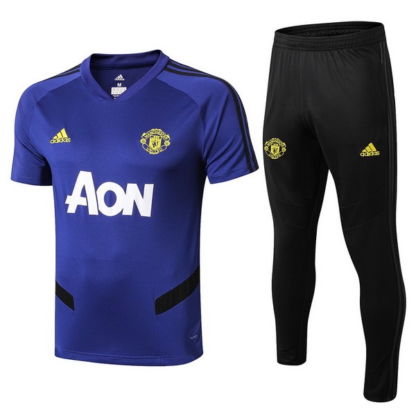 Camiseta de Entrenamiento Manchester United Conjunto Completo 2019 2020 Azul